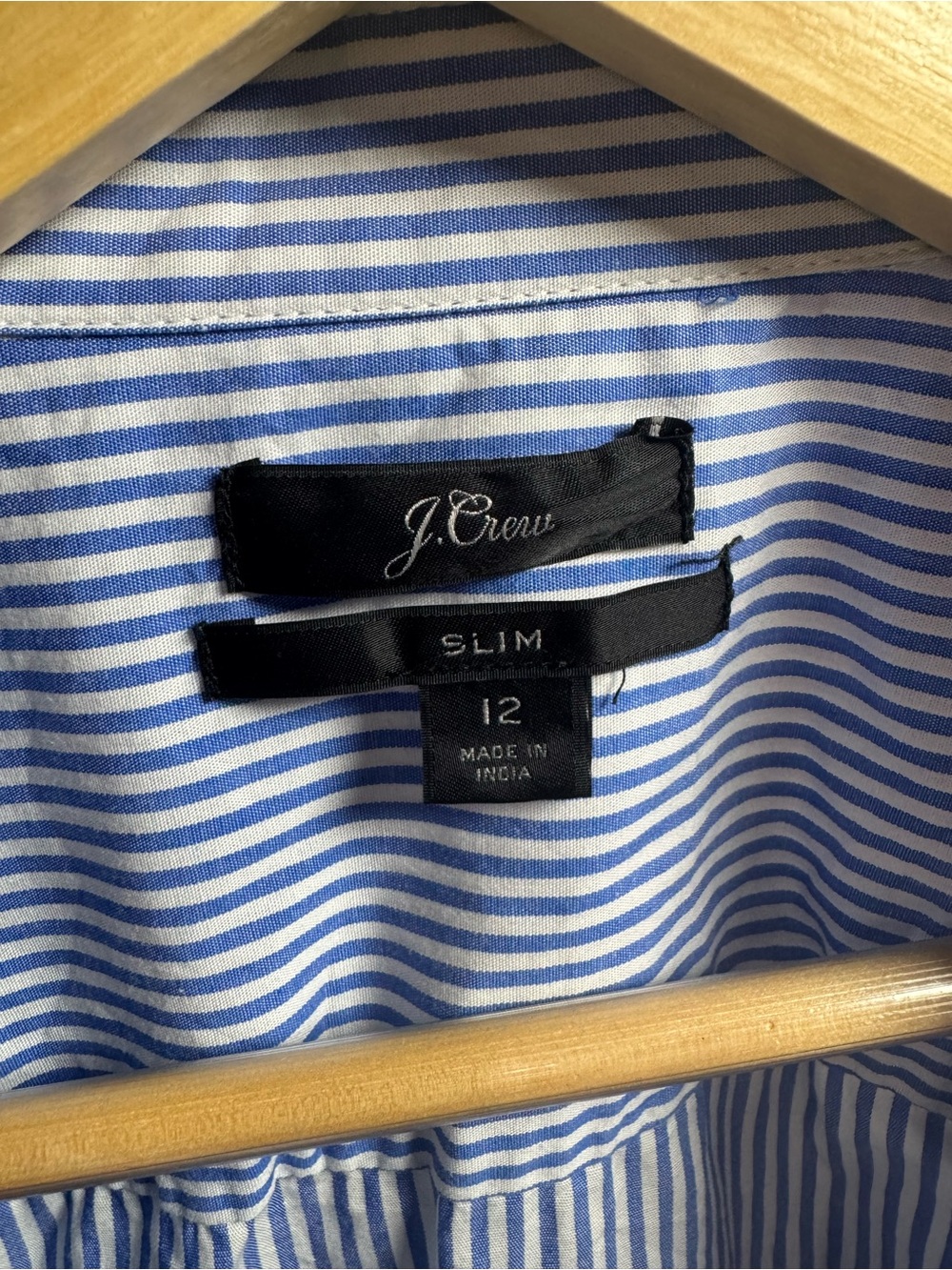 J. Crew Light Blue and White Striped Button-Down Shirt